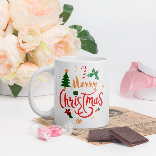 Gift of Elegance: White Glossy Christmas Mug for the Holidays - Image 2