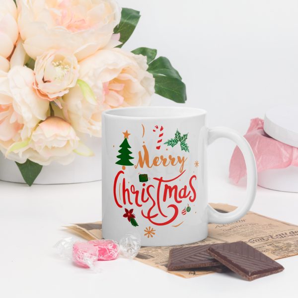 Gift of Elegance: White Glossy Christmas Mug for the Holidays - Image 3