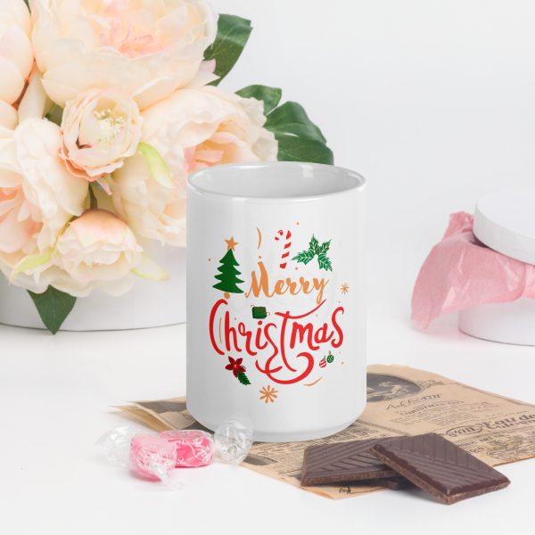 Gift of Elegance: White Glossy Christmas Mug for the Holidays - Image 7