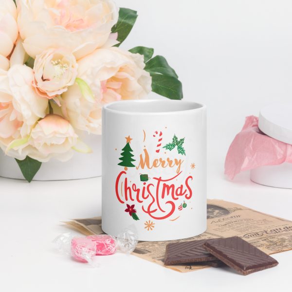 Gift of Elegance: White Glossy Christmas Mug for the Holidays - Image 9