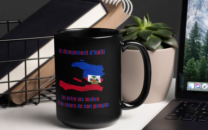 black-glossy-mug-enjoy haitian coffee